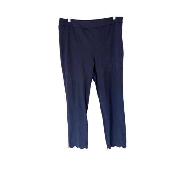 Talbots Navy Blue Career Office Business Chatham Crop Dress Pants Size 8 - Picture 1 of 11